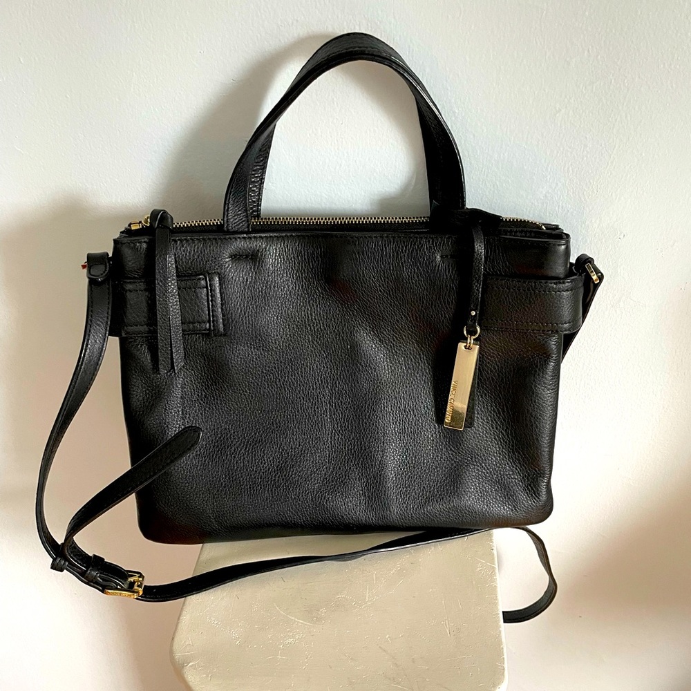Vince Camuto. Lea Satchel Softest Leather Bag Around! Black. Gorgeous!